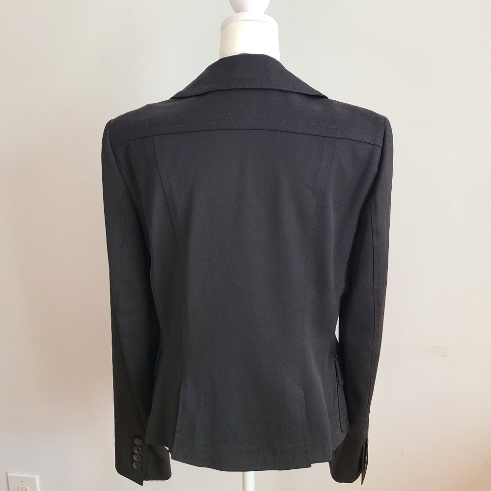 Burberry London Black Double-Breasted Wool Women's Blaser Jacket Size 12 - Picture 2 of 15
